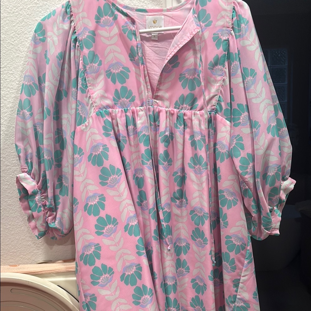 Floral Pink and Blue Women's Blouse. NEW